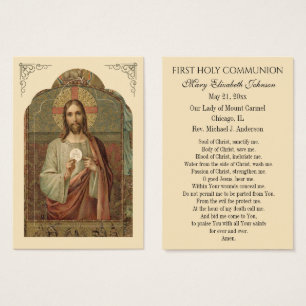 Minnesbönekort för första Heligans fackförening Visitkort