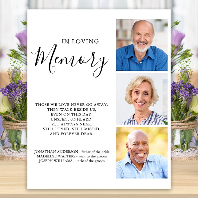 Minnesceremoni 3 Foto Bröllop Minnesstund Poster (Skapare uppladdad)