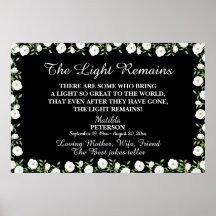 Minnesceremoni med The Light Remains Quote Blommor