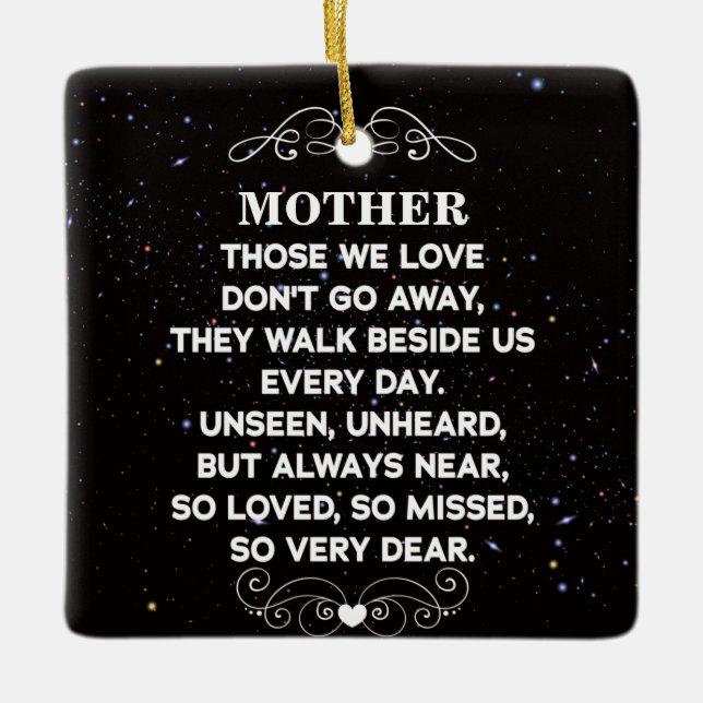 minnescitat för mamma Anpassningsbar Photo och nam Julgransprydnad Keramik (Framsida)