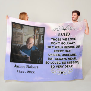minnescitat för Pappa Anpassningsbar Photo och na Fleecefilt