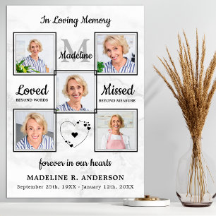 Minnescollage Begravning Minnesstund Foto Hyllning Poster