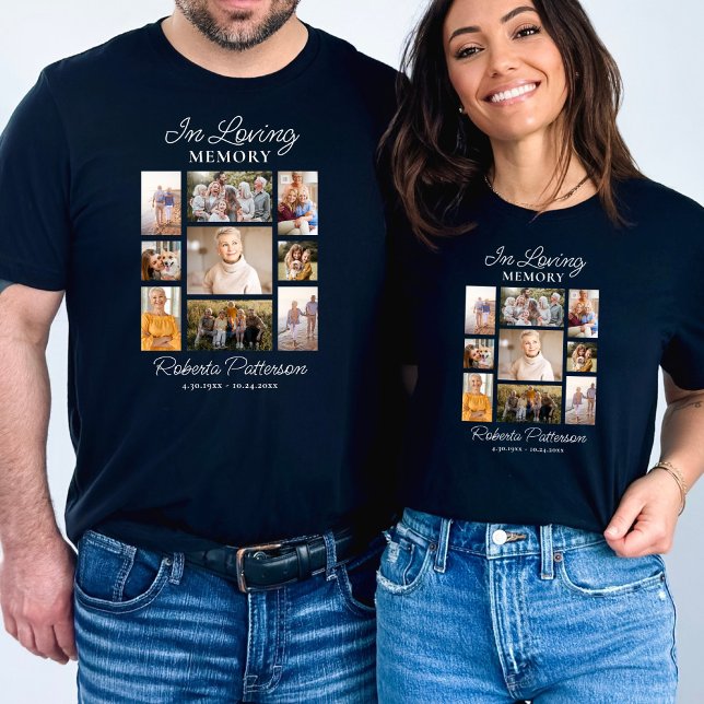 Minnescollage för begravning eller minnesstund  t shirt (Skapare uppladdad)