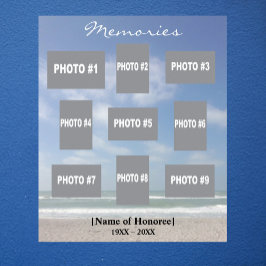 Minnescollage med havet i bakgrunden poster