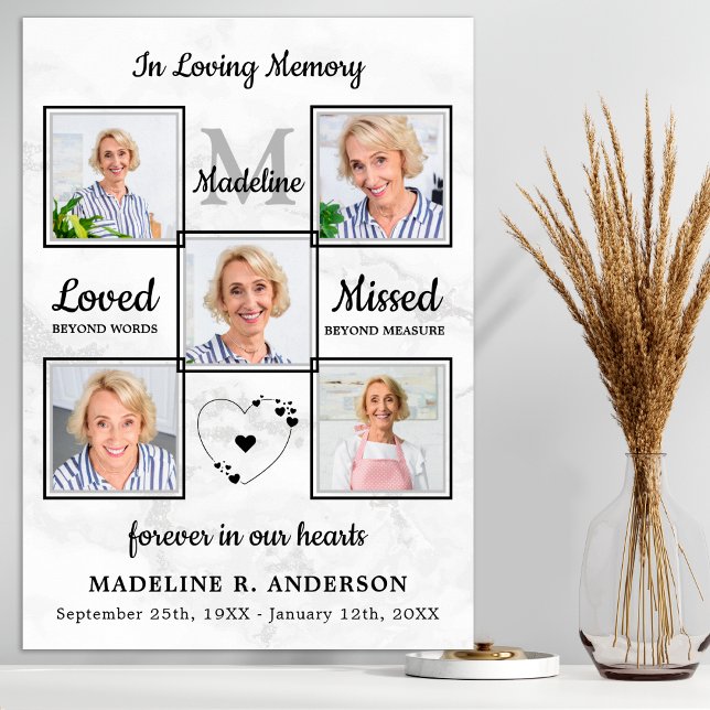 Minnescollage Minnesutställning Begravning Poster (Skapare uppladdad)