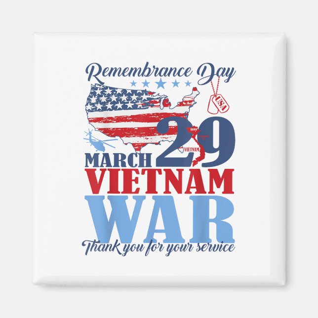 Minnesdag 29 mars Vietnam Krig Veteran Magnet (Framsidan)