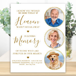 Minnesdag 3 Photo Guld Heaven Bröllop Memorial Poster