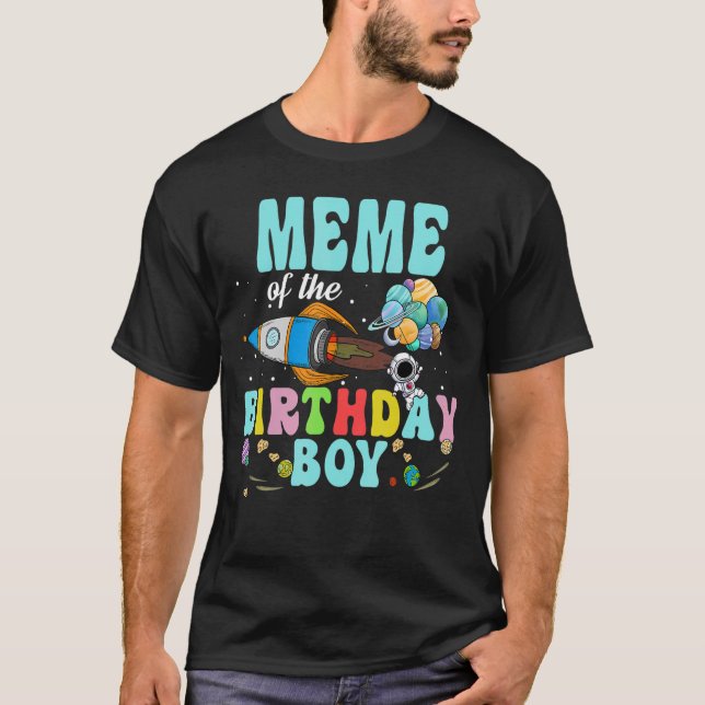 Minnesdag Astronaut Boy Space Party T Shirt (Framsida)