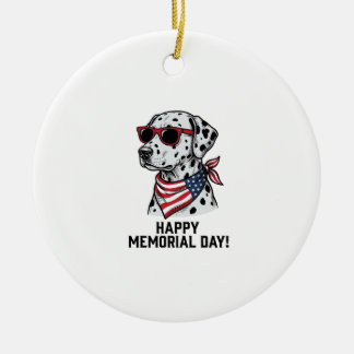 Minnesdag Dalmatiner Patriotisk Hunddesign_1 Julgransprydnad Keramik