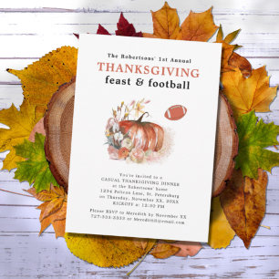 Minnesdag för fotboll och Thanksgiving Inbjudningar
