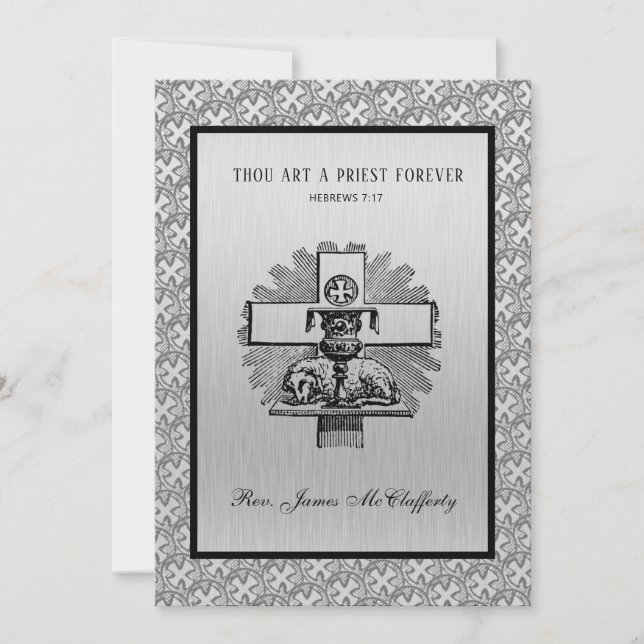 Minnesdag för inbjudan till katolsk Priestordinati (Framsida)