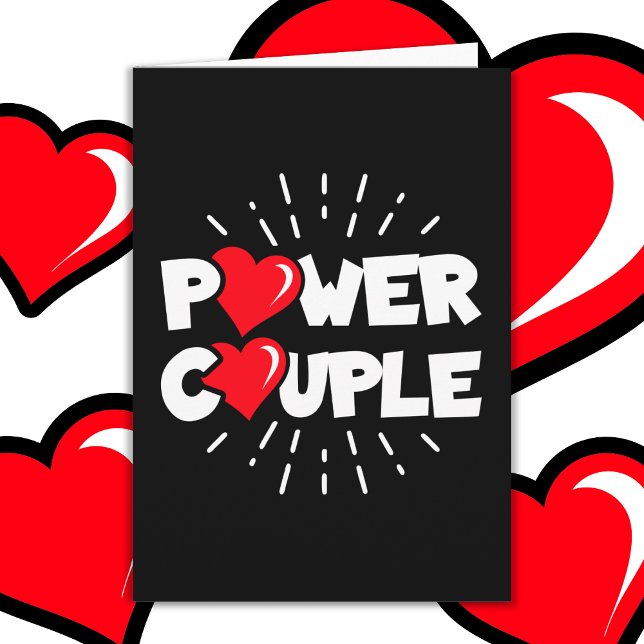 Minnesdag för Power Couple Cute Bröllop Kort (Skapare uppladdad)