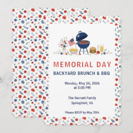 Minnesdag grillinbjudan | SA Memorial Floral Inbjudningar
