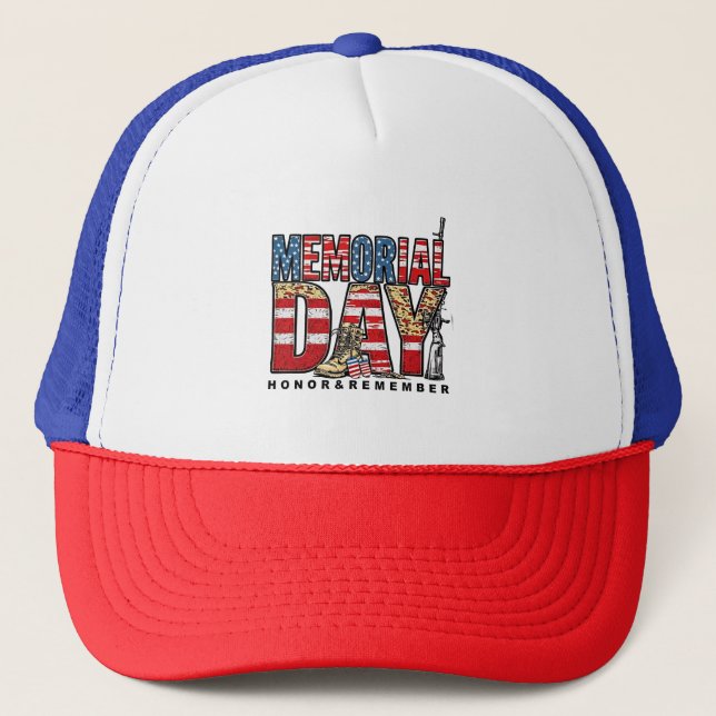 Minnesdag, heder och kom ihåg USA-Flagga Keps (Framsida)