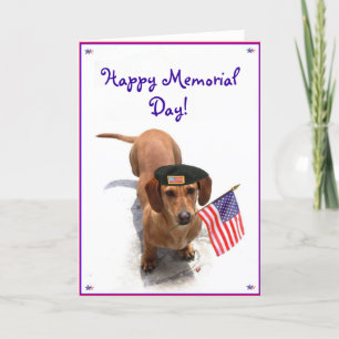 Minnesdag i Lycklig Dachshund-hälsningskort Kort
