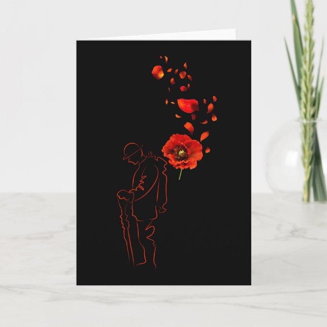Minnesdag Kanada Red Poppy Lest Vi glömmer bort Kort (Framsida)