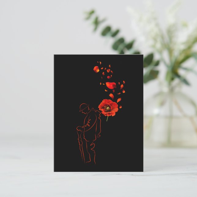 Minnesdag Kanada Red Poppy Lest Vi glömmer bort Vykort (Stående Fram)