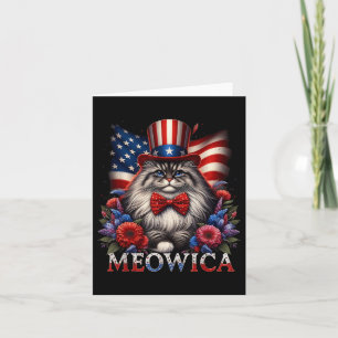 Minnesdag Katt 4:e Juli USA Flagga Män Kvinnor Me Kort