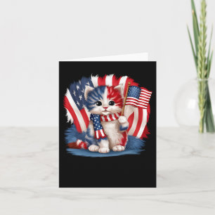 Minnesdag Katt Rolig Kittel 4:e Juli Patriotiskt Kort