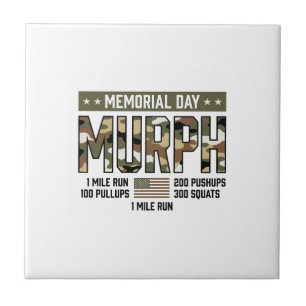 Minnesdag Murph-Workout Vintage Vector-Shirt (2 Kakelplatta