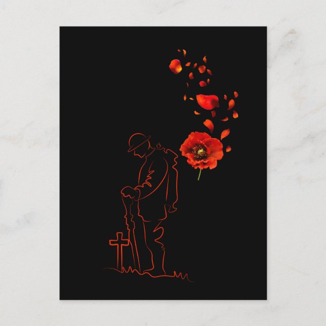 Minnesdag Poppy Lest Vi glömmer Kanada Vykort (Framsida)