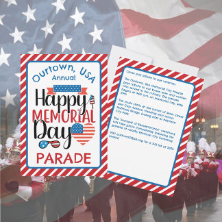 Minnesdag vår minnesdag i Parad, vår minnesceremon Inbjudningar