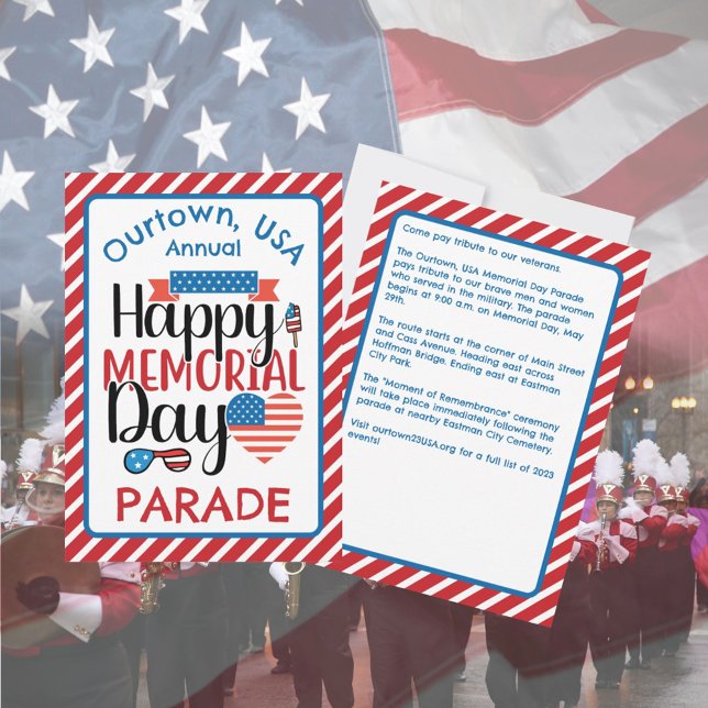 Minnesdag vår minnesdag i Parad, vår minnesceremon Inbjudningar (Skapare uppladdad)