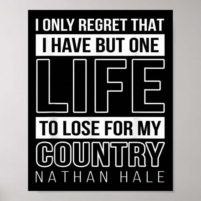 Minnesdagen 4 juli Patriotiskt citat Ett Liv Poster (Framsidan)