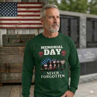 Minnesdagen Aldrig Glömd Patriotisk Militär T Shirt