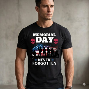 Minnesdagen Aldrig Glömd, USA Flagga Militär T Shirt