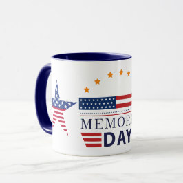 Minnesdagen Amerikansk Flagga Stjärnor Patriotisk Mugg