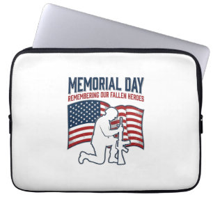 Minnesdagen Fallna Hjältar Patriotisk Soldat Tröja Laptop Fodral