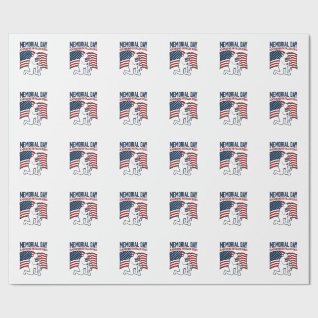 Minnesdagen Fallna Hjältar Patriotisk Soldat Tröja Presentpapper (Platt)