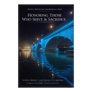 Minnesdagen för fredsofficerare London Bridge-affi Fototryck