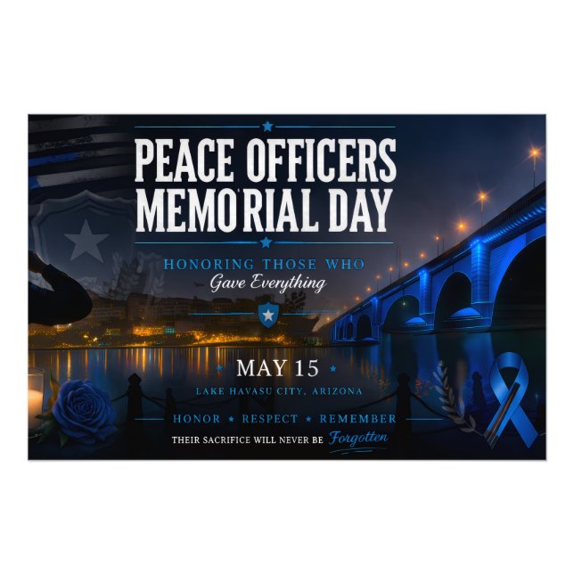 Minnesdagen för fredsofficerare London Bridge Fototryck (Framsidan)