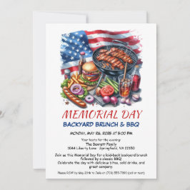Minnesdagen Grillfest | Patriotisk Bakgårdsgrillni Inbjudningar