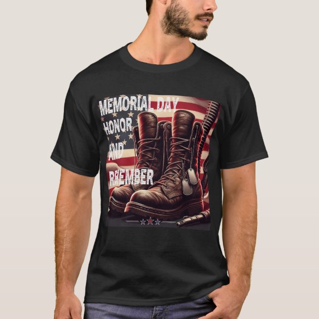 Minnesdagen hedrar och minns Fallen Veteran T Shirt (Framsida)
