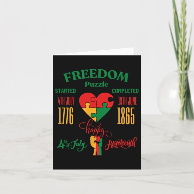 Minnesdagen Juneteenth och 4:e juli Kort (Framsida)