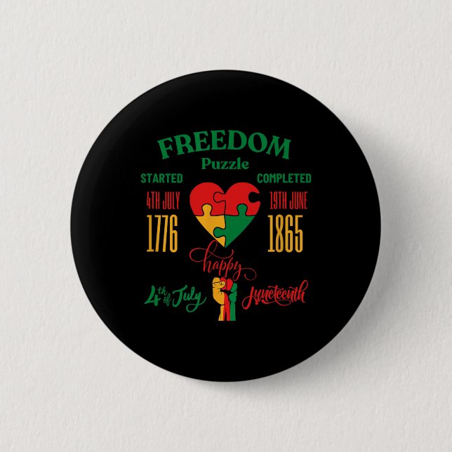 Minnesdagen Juneteenth och 4 juli  Knapp (Framsida)