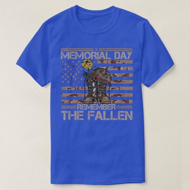 Minnesdagen Kom ihåg Fallen Veterans militära C T Shirt (Design framsida)