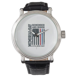 Minnesdagen Kom ihåg Och Hedra Tribute Vector Des Armbandsur