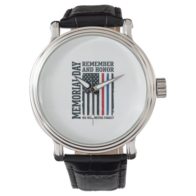 Minnesdagen Kom ihåg Och Hedra Tribute Vector Des Armbandsur (Framsida)