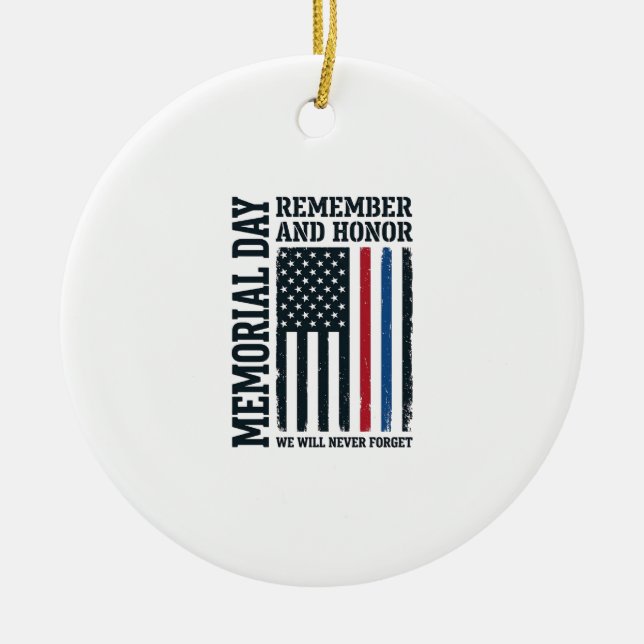 Minnesdagen Kom ihåg Och Hedra Tribute Vector Des Julgransprydnad Keramik (Framsidan)