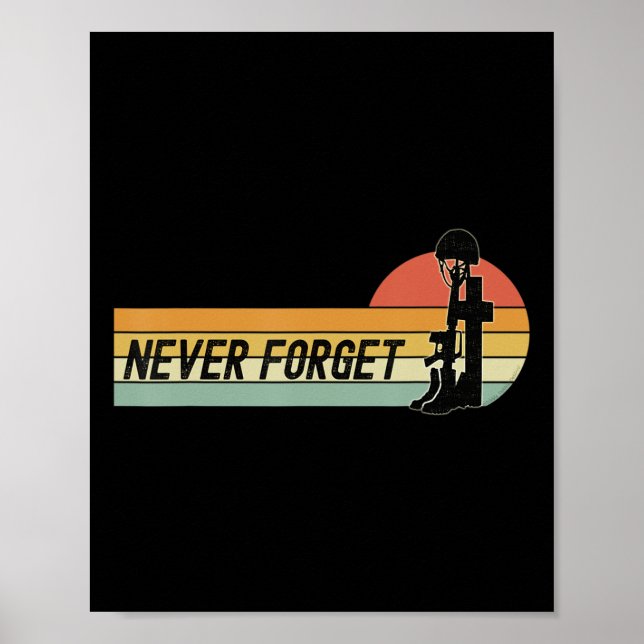 Minnesdagen Kom ihåg våra Fallna Militärer ALDRIG  Poster (Framsidan)