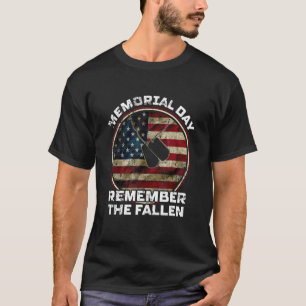 Minnesdagen minns de fallna amerikanska Flagga Vet T Shirt