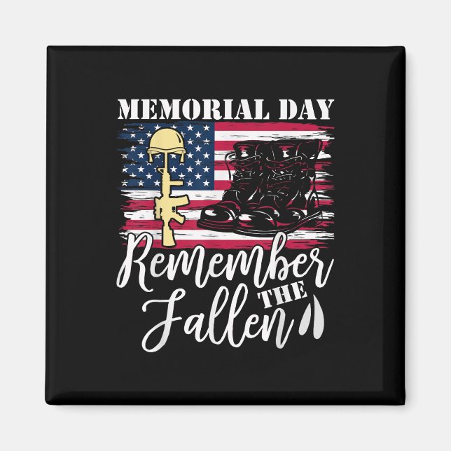 Minnesdagen minns Fallen Patriotic Veteran Magnet (Framsidan)