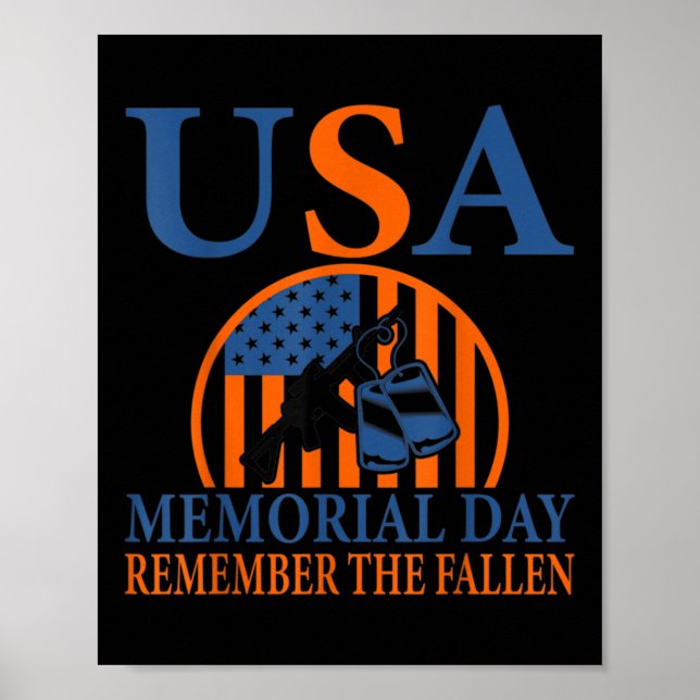Minnesdagen minns Fallen USA flagga Poster (Framsidan)