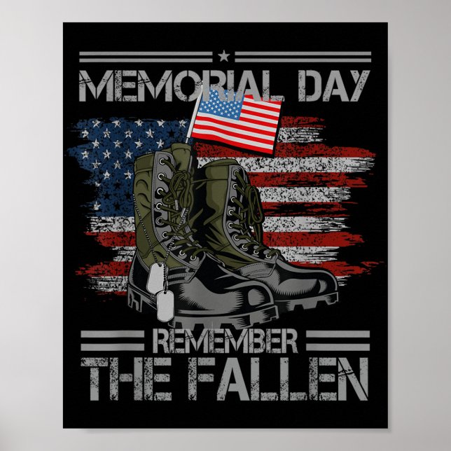 Minnesdagen minns Fallens veteranska militärdag Poster (Framsidan)