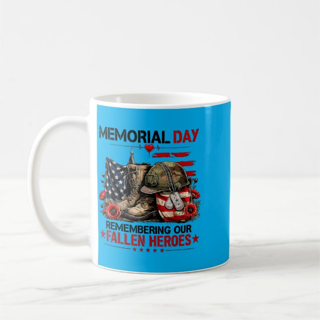 Minnesdagen minns fallna hjältar patriotisk kaffemugg (Vänster)