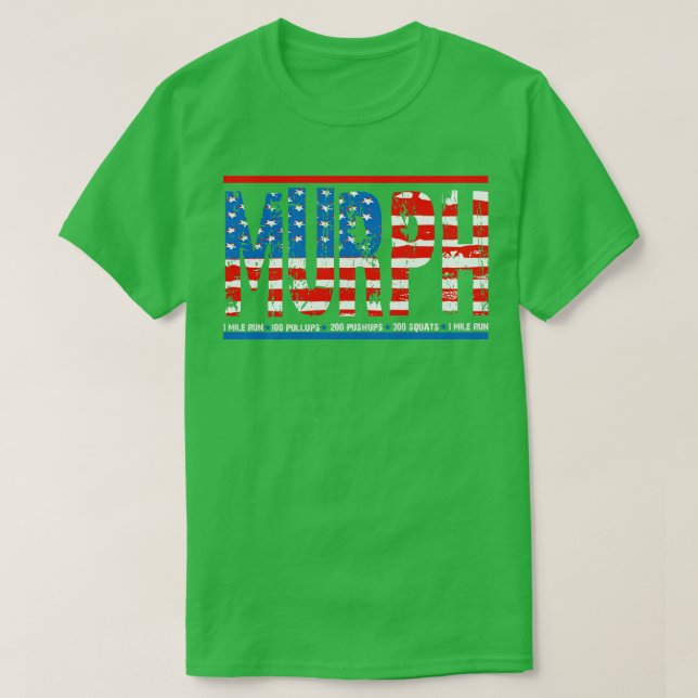 Minnesdagen Murph Workout Challenge Disted US T Shirt (Design framsida)